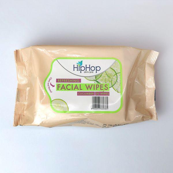 Hip Hop Refreshing Cucumber Facial Wipes, 30pcs