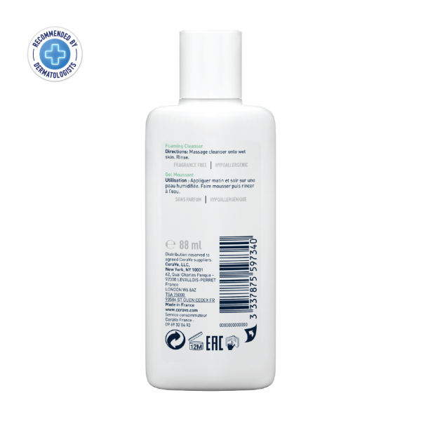 CeraVe Foaming Cleanser (For Normal to Oily Skin), 88 ml