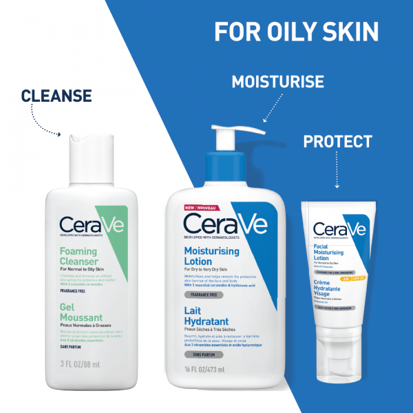 CeraVe Foaming Cleanser (For Normal to Oily Skin), 88 ml