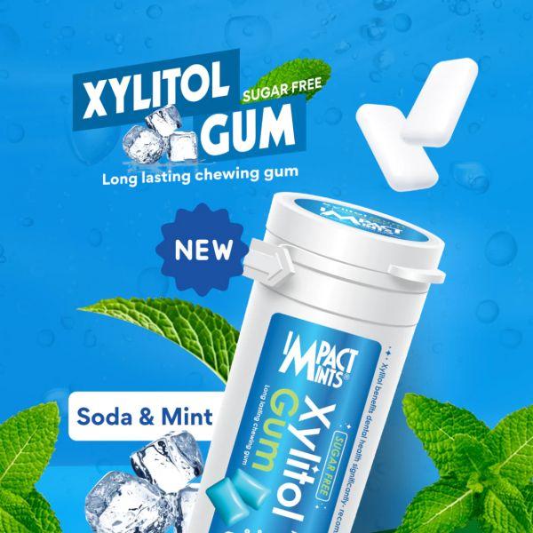 Impact Mints Sugar free Xylitol Chewing Gum Soda & Mint Flavour, 30gm