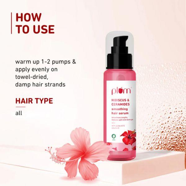 Plum Hibiscus & Ceramides Smoothing Hair Serum, 75ml