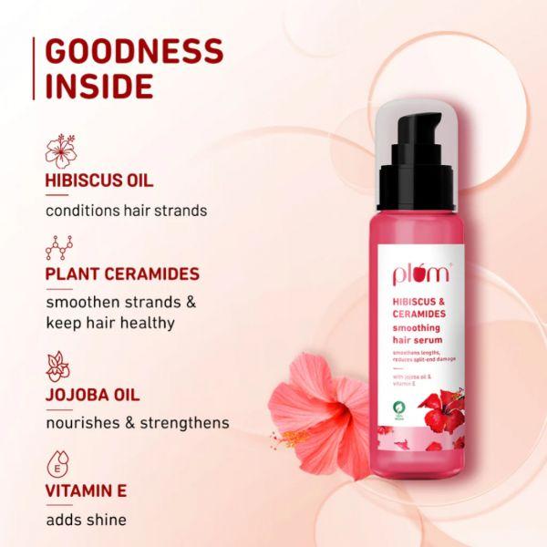 Plum Hibiscus & Ceramides Smoothing Hair Serum, 75ml