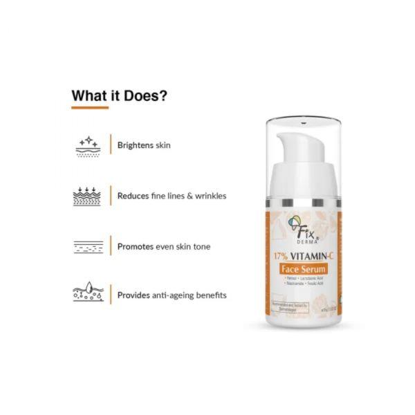 Fixderma 17% Vitamin C Face Serum, 15gm