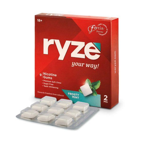 Ryze Nicotine Gums 2mg Frosty Mint, 1pack