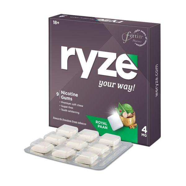 Ryze Nicotine Gums 4mg Royal Paan, 1pack