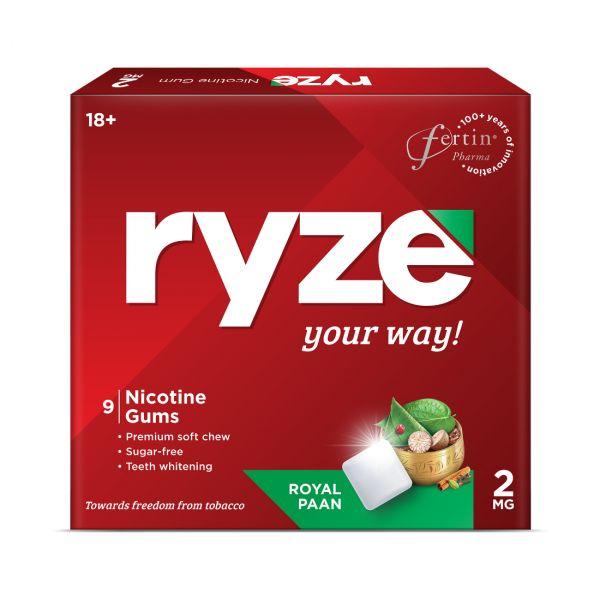 Ryze Nicotine Gums 2mg Royal Paan, 1pack