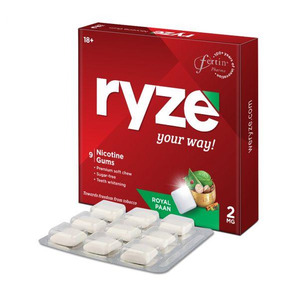 Ryze Nicotine Gums 2mg Royal Paan, 1pack