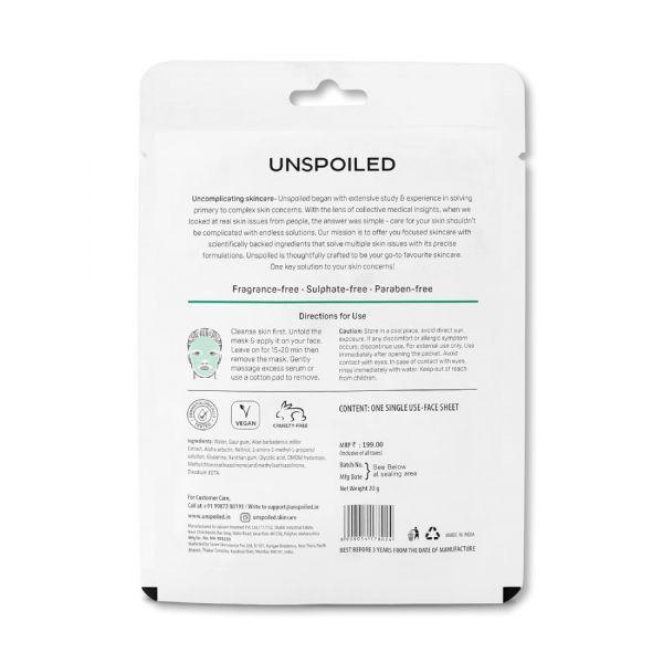 Unspoiled Radiant & Wrinkle Defence Face Sheet, 20gm