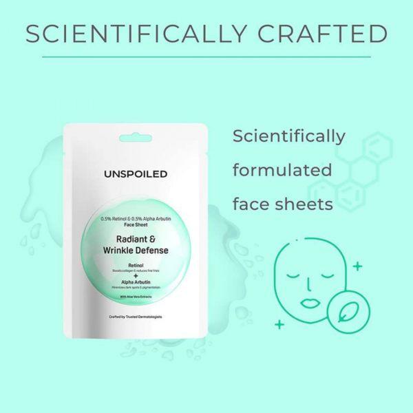 Unspoiled Radiant & Wrinkle Defence Face Sheet, 20gm