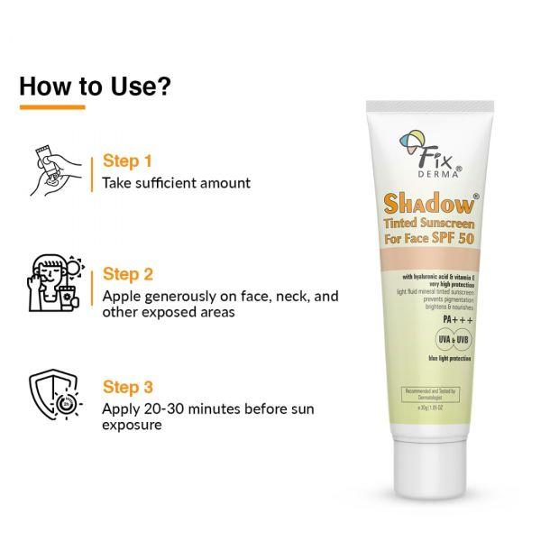 Fixderma Shadow Tinted Sunscreen SPF 50, 30gm