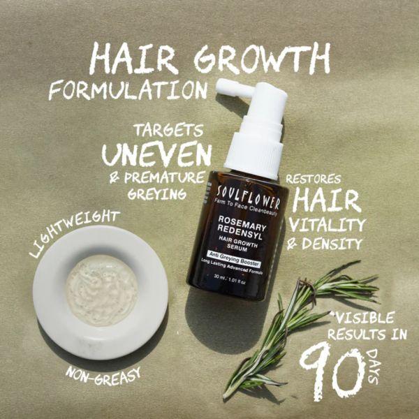 Soulflower Rosemary Redensyl Hair Growth Serum, 30ml