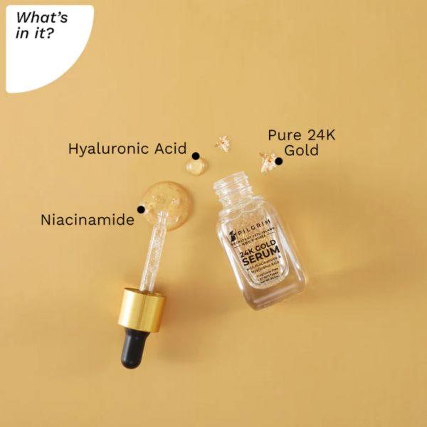 Pilgrim 24K Gold Face Serum with Niacinamide & Hyaluronic Acid, 20ml