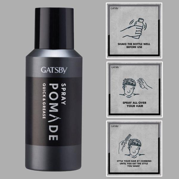 Gatsby Quick & Grease Spray Pomade, 150ml