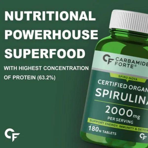 Carbamide Forte 100% Organic Spirulina 2000mg, 180tabs