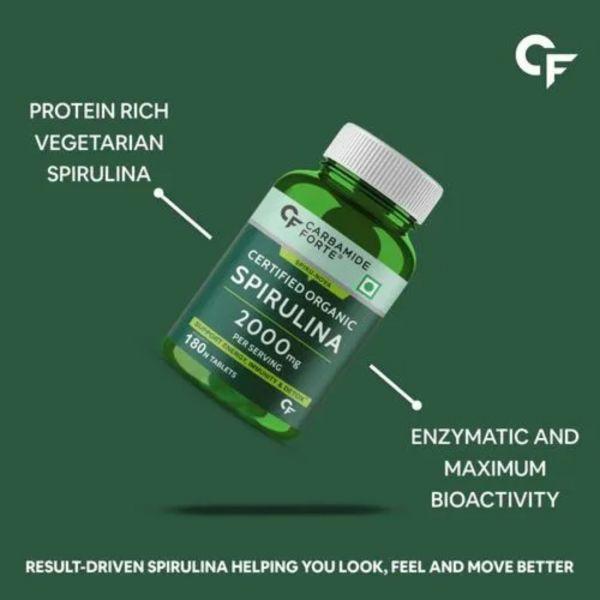 Carbamide Forte 100% Organic Spirulina 2000mg, 180tabs