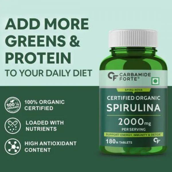 Carbamide Forte 100% Organic Spirulina 2000mg, 180tabs