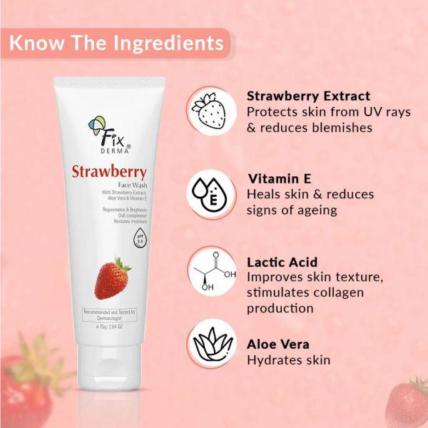 Fixderma Strawberry Face Wash, 75gm