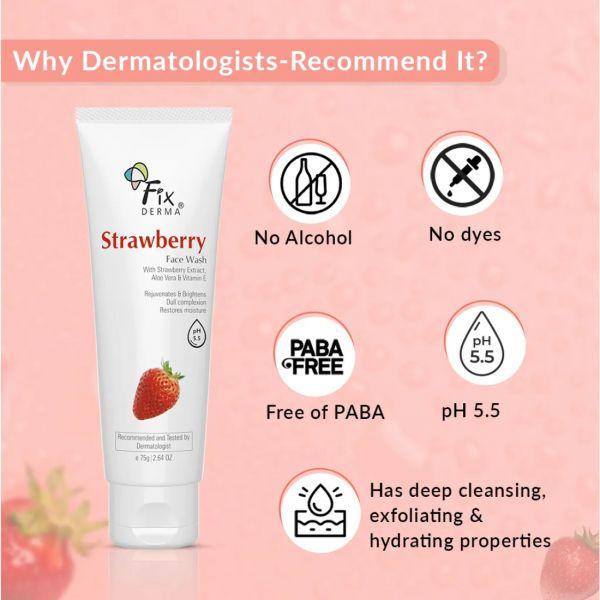 Fixderma Strawberry Face Wash, 75gm