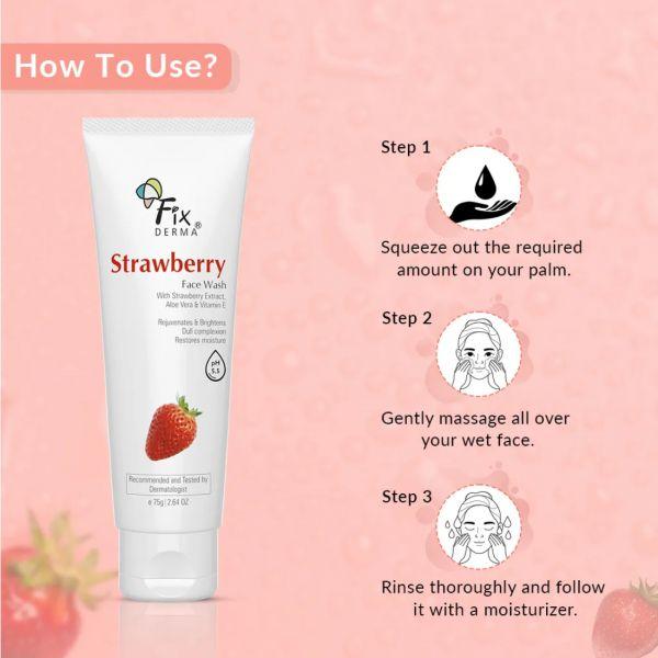 Fixderma Strawberry Face Wash, 75gm