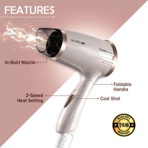 Ikonic Me Travel Express Hair Dryer, 1pc