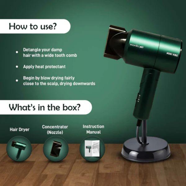 Ikonic Mini Vibe Hair Dryer (Emerald), 1pc