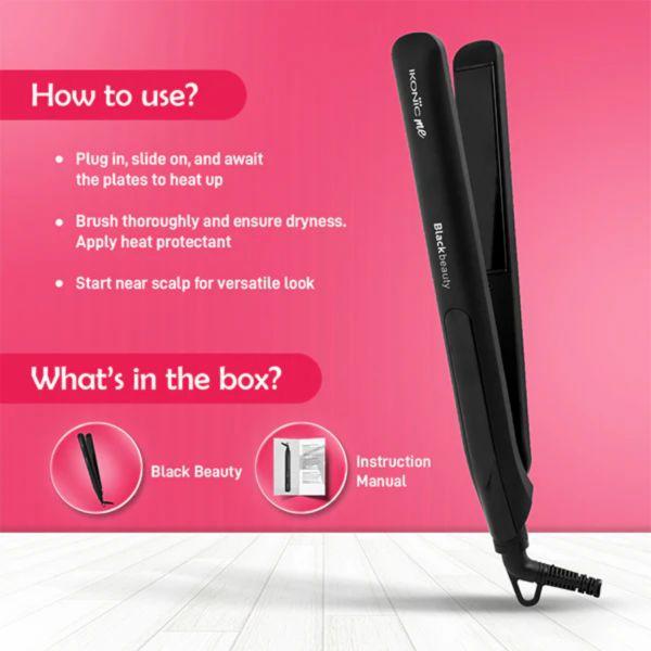 Ikonic Me-Black Beauty Hair Straightener, 1pc