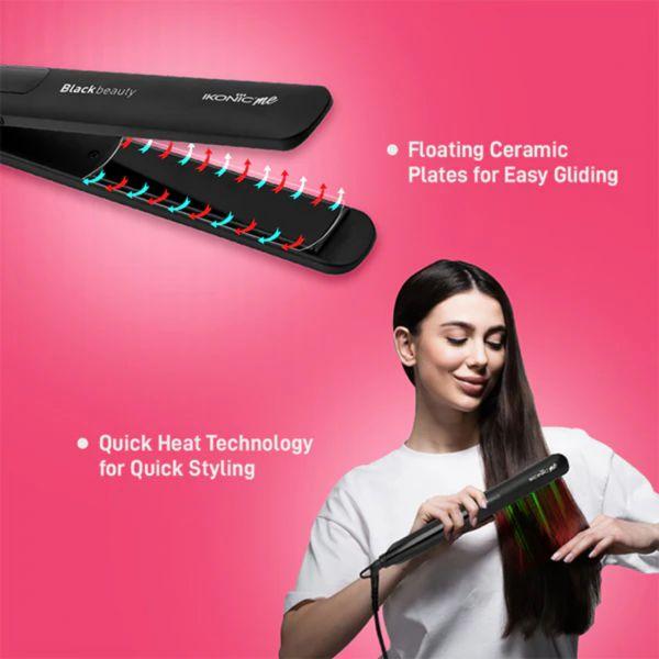 Ikonic Me-Black Beauty Hair Straightener, 1pc