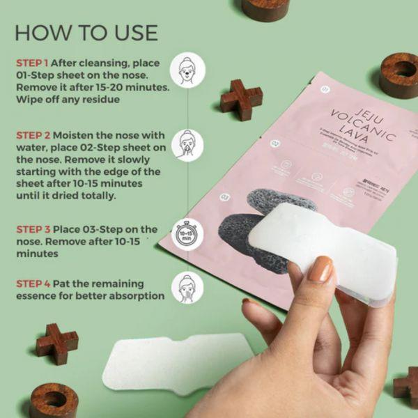 The Face Shop Jeju Volcanic Lava Fresh Nose Strips, 3strips