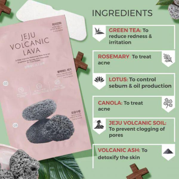 The Face Shop Jeju Volcanic Lava Fresh Nose Strips, 3strips