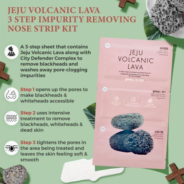 The Face Shop Jeju Volcanic Lava Fresh Nose Strips, 3strips