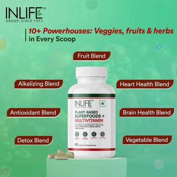 Inlife Plant-Based Superfoods+Multivitamins, 60Tabs