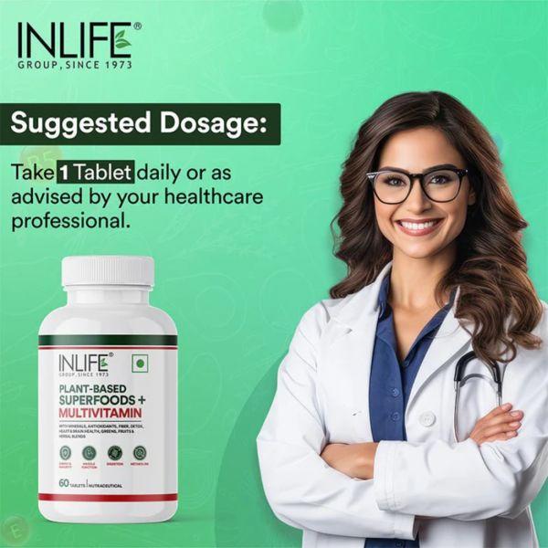 Inlife Plant-Based Superfoods+Multivitamins, 60Tabs