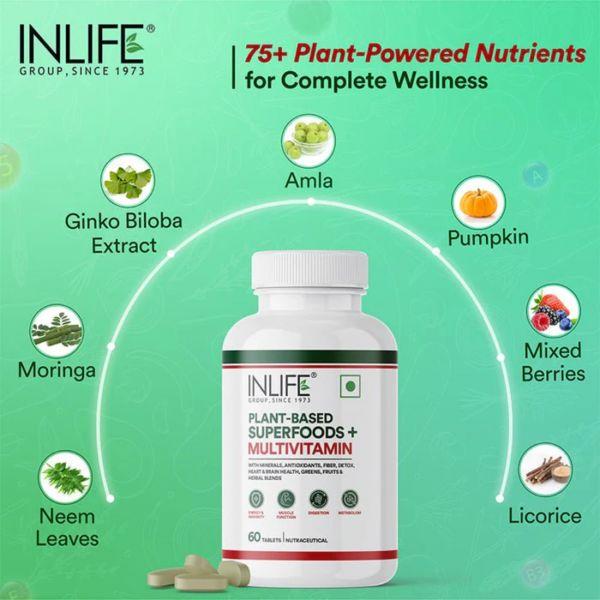 Inlife Plant-Based Superfoods+Multivitamins, 60Tabs