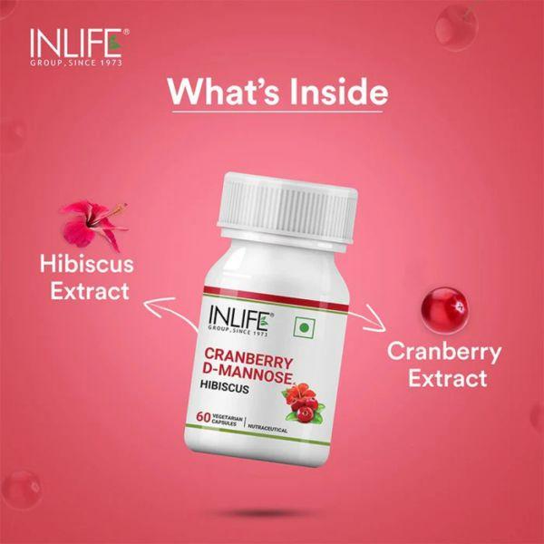 Inlife Cranberry D-Mannose Hibiscus, 60Caps