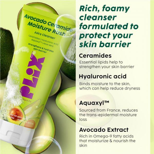 Plix Avocado Ceramide Moisture Rush Juicy Cleanser, 100ml