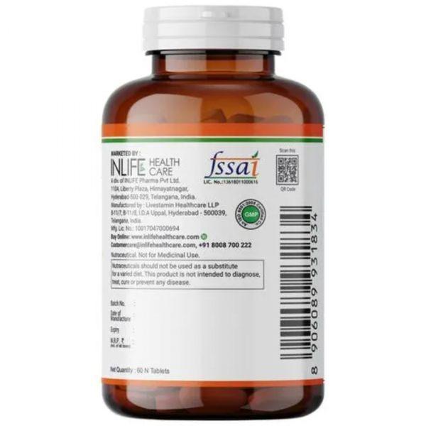 Inlife Natural Vitamin C Amla Extract with Zinc, 60tabs