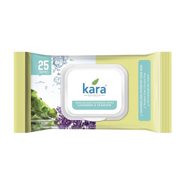 Kara Lavender & Seaweed Micellar Make-up Removal Wipes, 25pcs