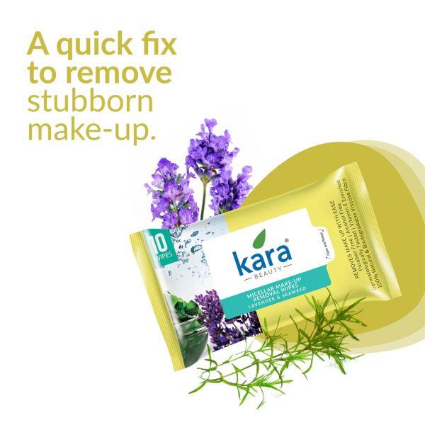 Kara Lavender & Seaweed Micellar Make-up Removal Wipes, 25pcs