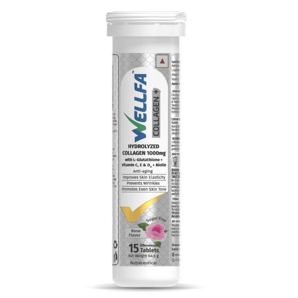 Wellfa Collagen+ Effervescent (Rose), 15tabs