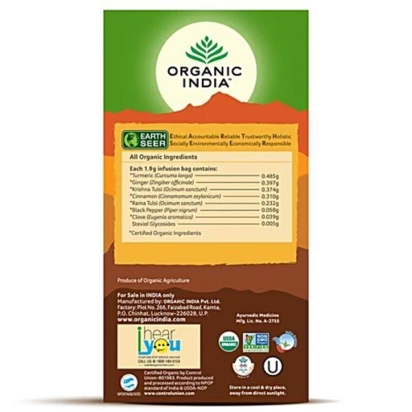 Organic India Tulsi Ginger Turmeric Tea, 25pcs