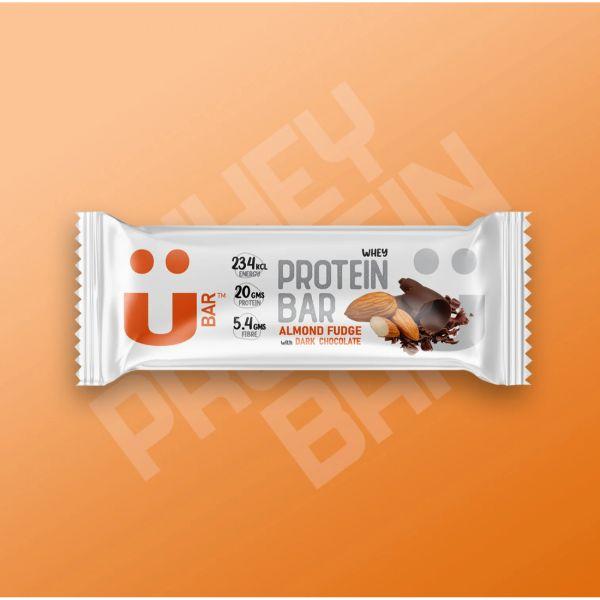 U Bar Salted Almond Fudge with Dark Chocolate Protein Bar, 60gm