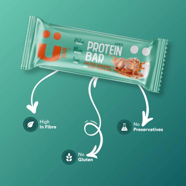 U Bar Salted Caramel with Dark Chocolate Protein Bar, 60gm