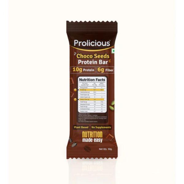 Prolicious Choco Seeds Protein Bar, 50gm