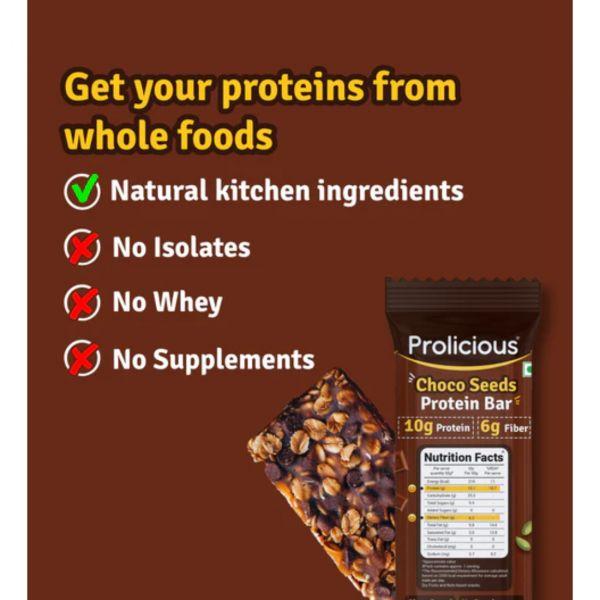 Prolicious Choco Seeds Protein Bar, 50gm