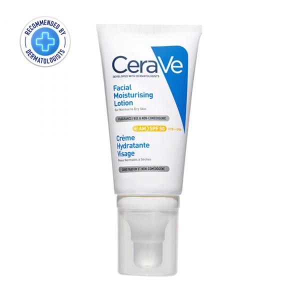 CeraVe AM Facial Moisturising Lotion With SPF 50 Sunscreen, 52ml