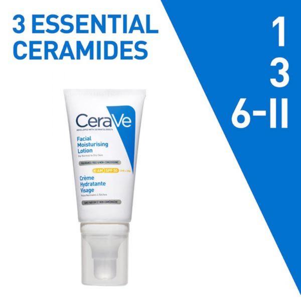 CeraVe AM Facial Moisturising Lotion With SPF 50 Sunscreen, 52ml