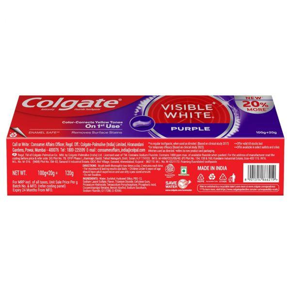 Colgate Visible White Purple Toothpaste, 100gm