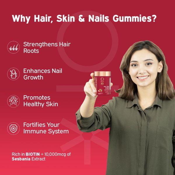 Nutriburst Hair, Skin & Nail Growth Gummies (Strawberry), 30gummies