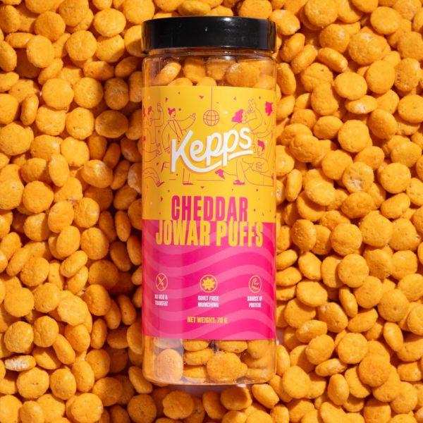 Kepps Cheddar Jowar Puffs, 70gm