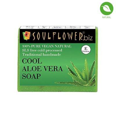 Soulflower Cool Aloe Vera Soap, 150gm
